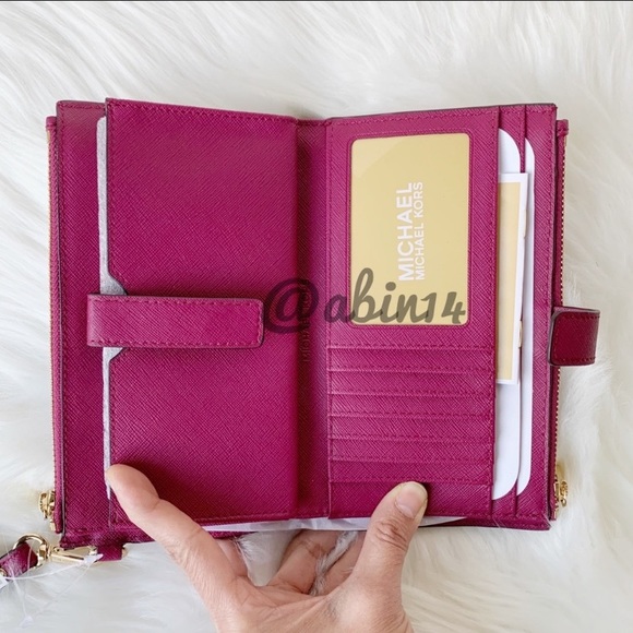 NWT Michael Kors Jet Set Large Double Zip Wristlet - Picture 5 of 14